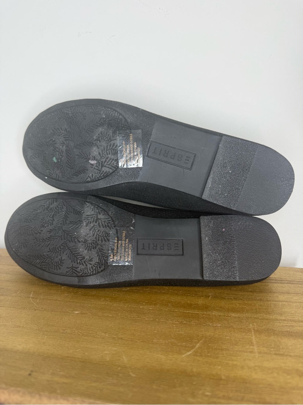 Esprit Black faux Suede Ballet Flats with Bow - Picture 4 of 5